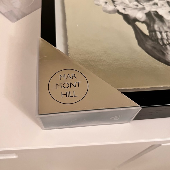 Marmont Hill silver skull with flowers framed art. NWT. - Picture 3 of 6